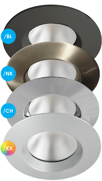 matt black downlight and custom finish downlights
